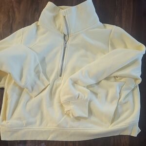 All in Motion Pale Yellow Quarter-Zip Pullover, Cropped Sz XXL Like New Cond
